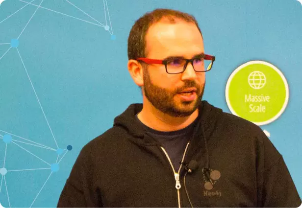 Will Lyon, a Developer Relations Engineer at Neo4j, presenting in front of an audience